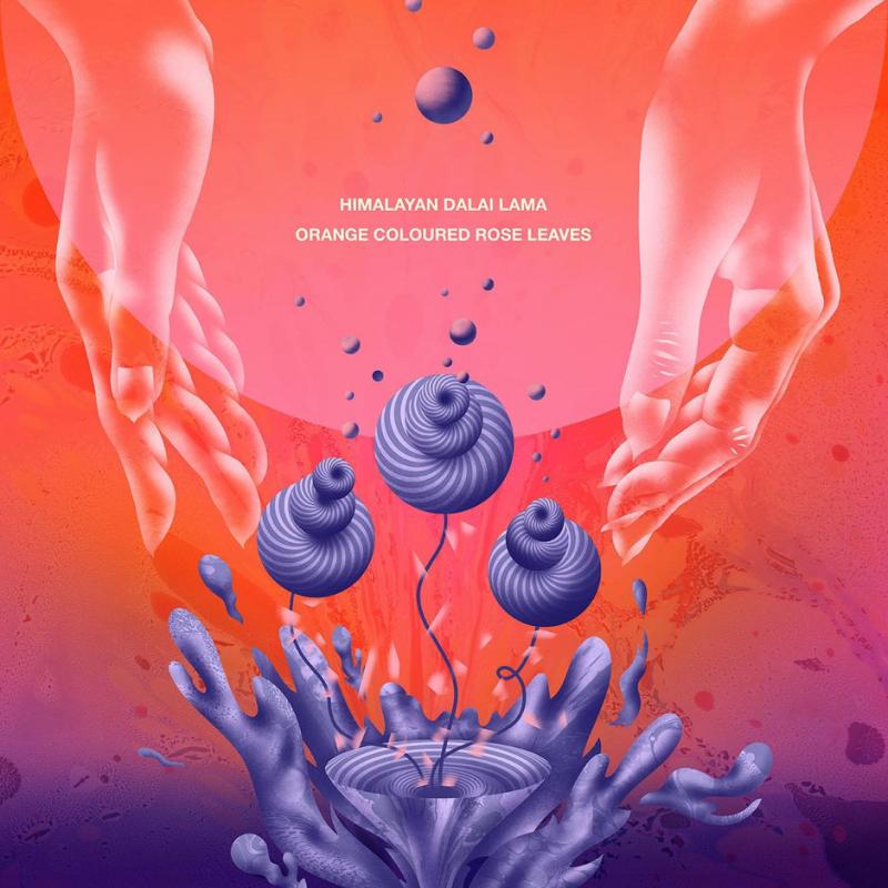 Orange coloured rose leaves