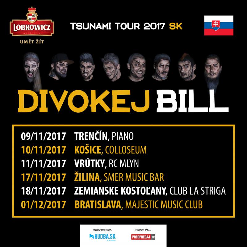 Hudobná vlna Tsunami Divokého Billa  dorazí do Bratislavy už tento týždeň