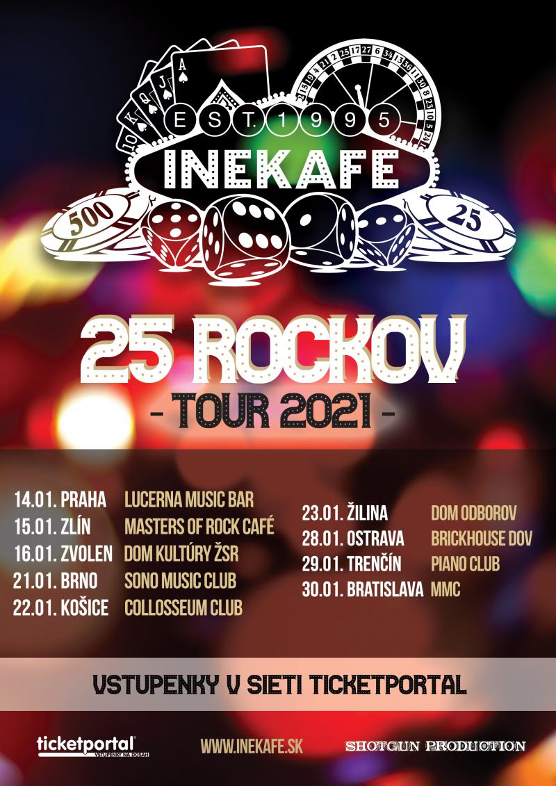 Kapela INEKAFE predstavuje po dvoch rokoch nový singel ''Ruleta'' a ohlasuje INEKAFE ''25 ROCKOV'' TOUR