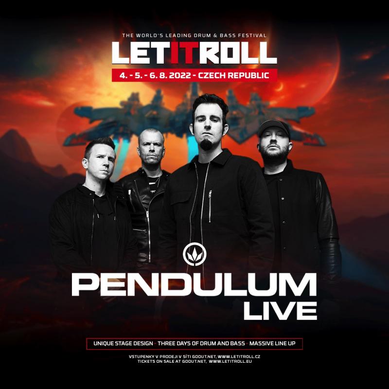 HUDEBNÍ SKUPINA PENDULUM LIVE JE HLAVNÍ HVĚZDOU FESTIVALU LET IT ROLL 2022