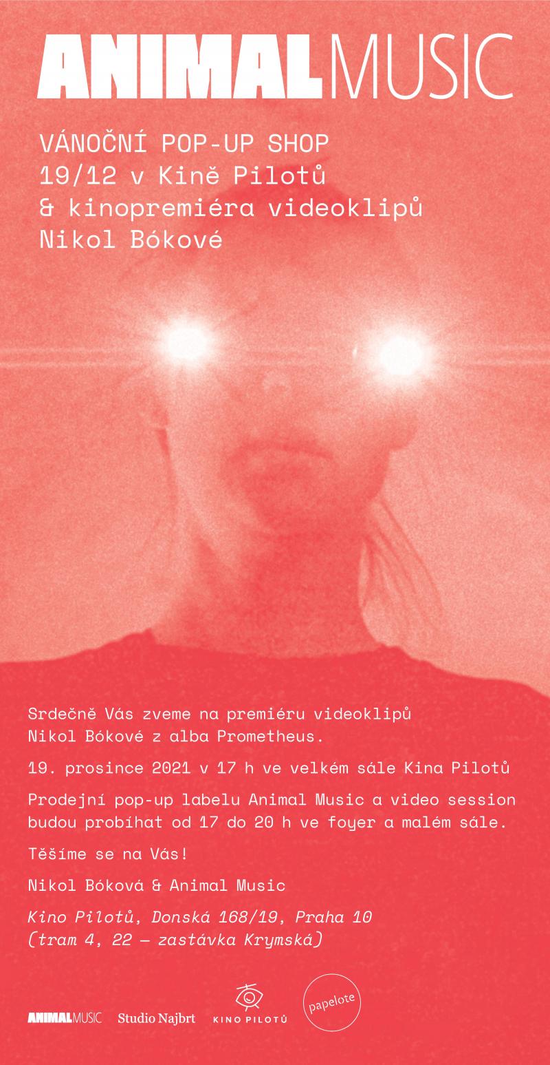 Vánoční nadílka z Animal Music: speciální pop-up v Kině Pilotů, nové videoklipy Nikol Bókové exkluzivně na velkém plátně a nový merch Vladimíra Mišíka i Lenky Dusilové