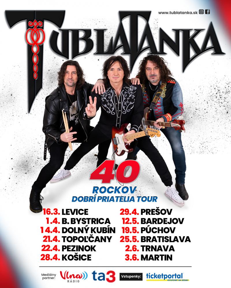 Legendárna Tublatanka oslávi výročie na hudobnej scéne na 40 rockov Dobrí priatelia tour