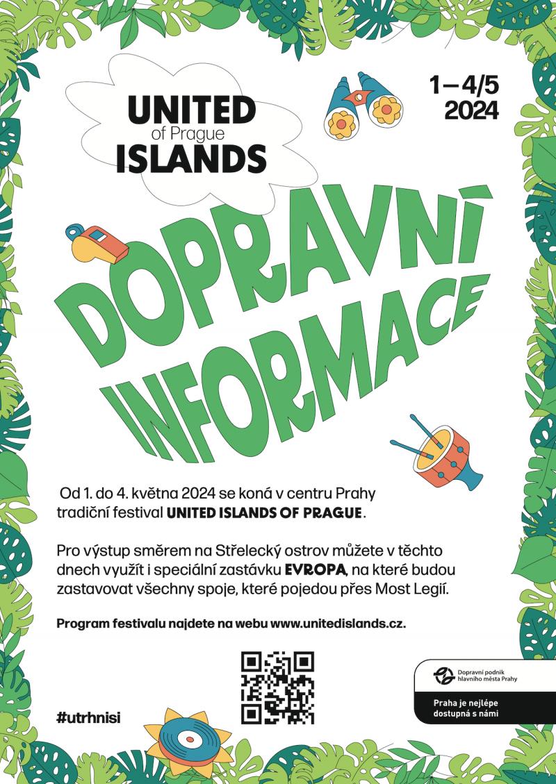 Festival United Islands of Prague začne ve středu, na Mostě Legií bude speciální tramvajová zastávka Evropa